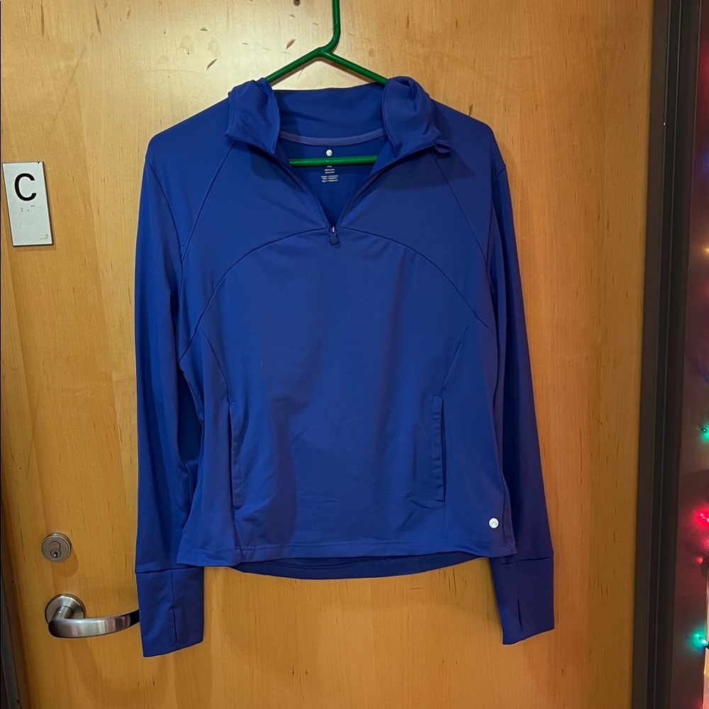 Blue athletic Quarter-Zip Pullover